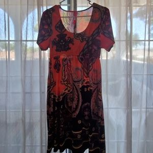 Coral Print Dress